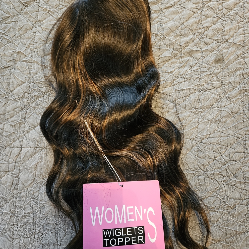 Natural Brown w/highlights Hair Topper